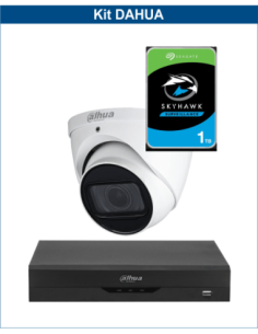 KIT DAHUA, DAH-A1IEXT5D60P, DVR + HDD + 1xCAMERA, 5MP, IR 60m