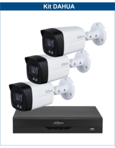 KIT DAHUA, DAH-A3IEXT5B40B, DVR + 3xCAMERA, 5MP, IR 40m