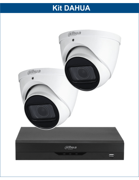 KIT DAHUA, DAH-A2IEXT5D60B, DVR + 2xCAMERA, 5MP, IR 60m