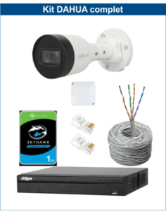 KIT DAHUA, DAH-IPP1IEXT2B30C, NVR + HDD + 1xCAMERA, 2MP, IR 30m
