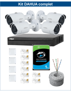 KIT DAHUA, DAH-IPP4IEXT2B30C, NVR + HDD + 4xCAMERA, 2MP, IR 30m