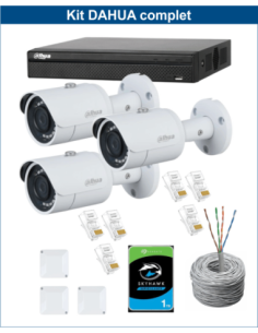KIT DAHUA, DAH-IPP3IEXT2B30C, NVR + HDD + 3xCAMERA, 2MP, IR 30m