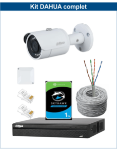 KIT DAHUA, DAH-IPP1IEXT2B30C, NVR + HDD + 1xCAMERA, 2MP, IR 30m