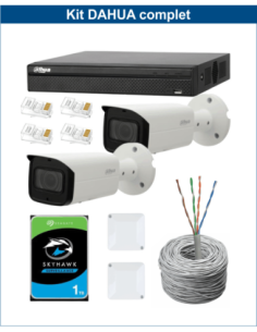 KIT DAHUA, DAH-IPP2IEXT2B50C, NVR + HDD + 2xCAMERA, 2MP, IR 50m