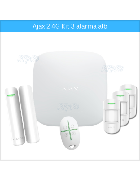 Kit Alarma Ajax 2 4G 3 alb
