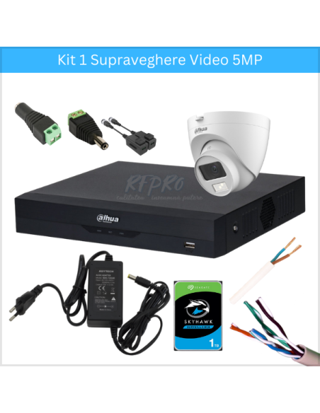 KIT 1 SUPRAVEGHERE VIDEO 5 MP