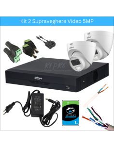 KIT 2 SUPRAVEGHERE VIDEO 5 MP