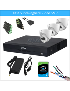 KIT 3 SUPRAVEGHERE VIDEO 5 MP