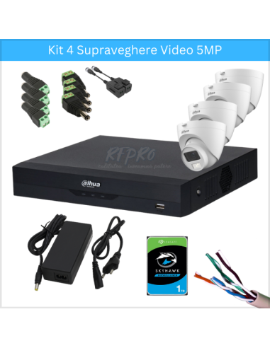 KIT 4 SUPRAVEGHERE VIDEO 5 MP
