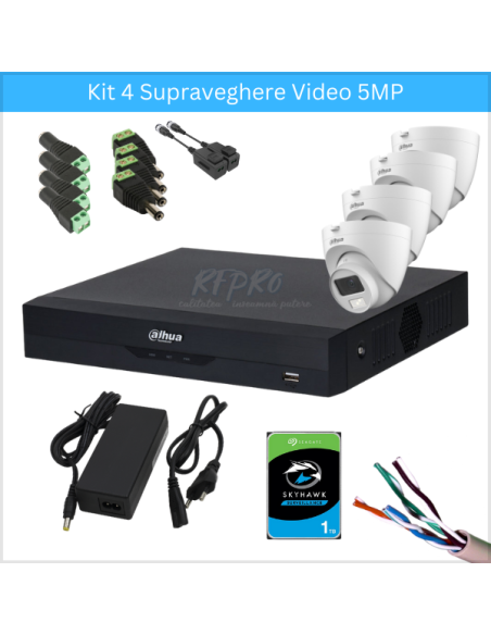 KIT 4 SUPRAVEGHERE VIDEO 5 MP
